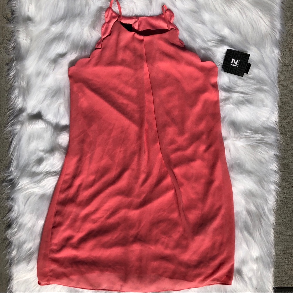 Coral Sleeveless Scallop Dress Large NWT Iz Byer